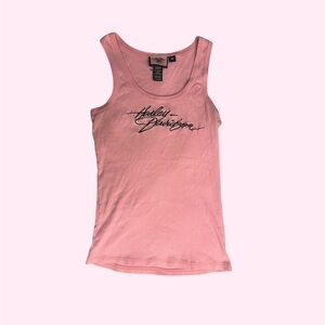 Affliction Women's Pink Script Logo Tank Top